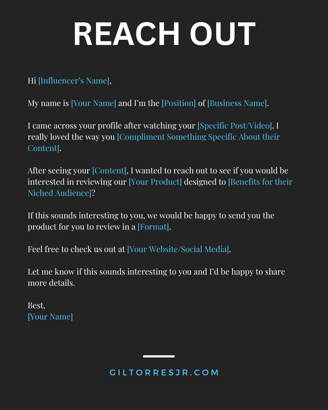 Template For Reaching Out to Influencers for Influencer Marketing Partnerships